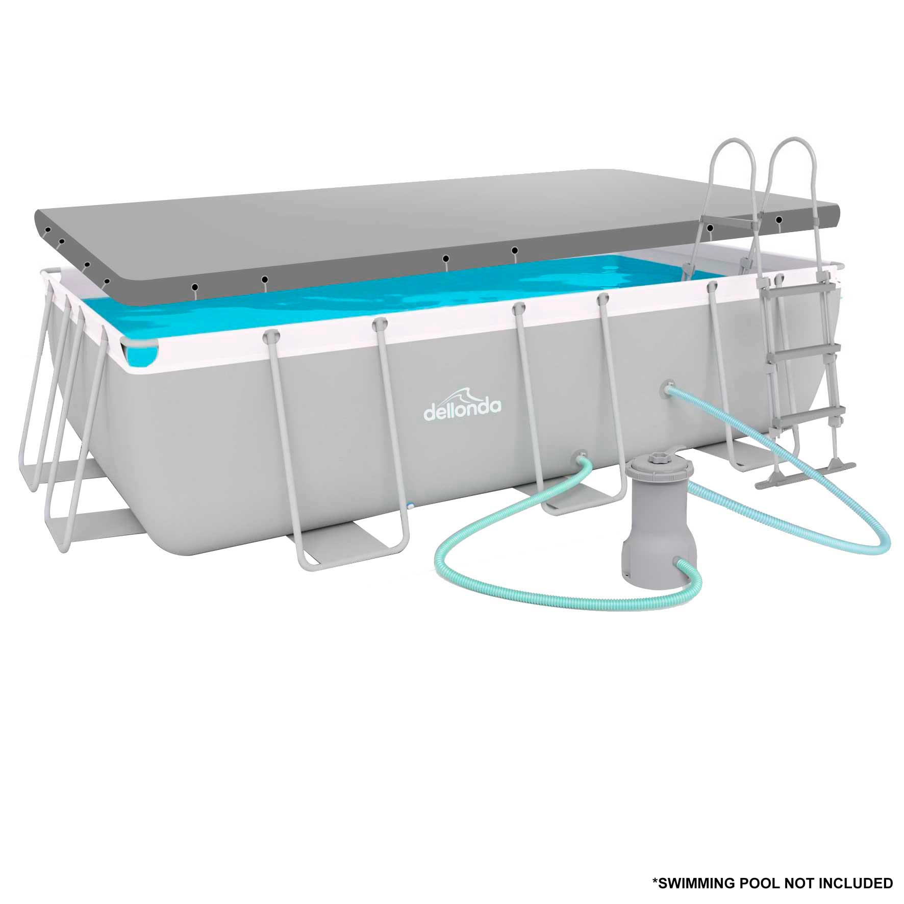 Dellonda Swimming Pool Top Cover with Rope Ties for DL21 and Similar Sized Pools - DL42