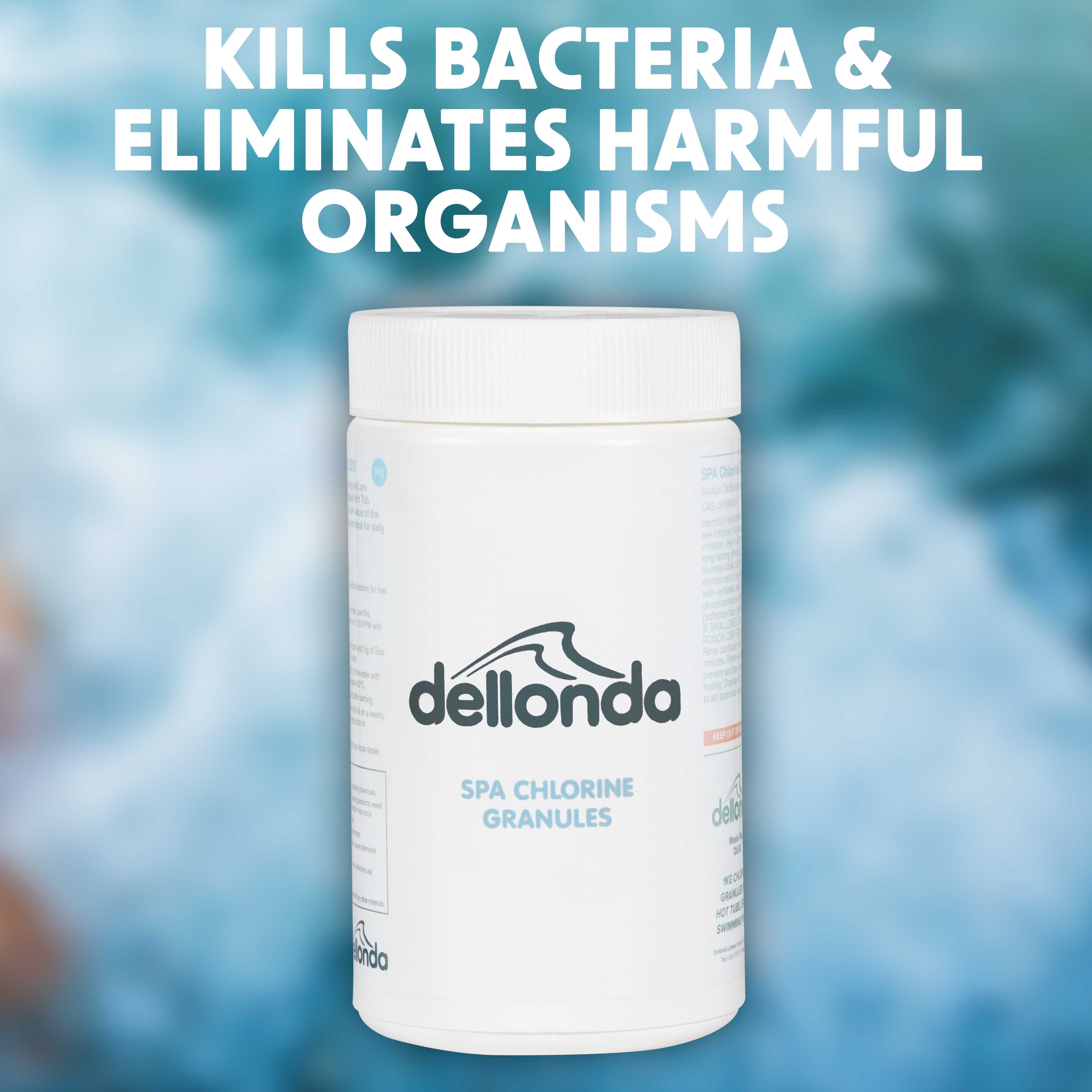 Dellonda 1kg Chlorine Granules for Hot Tubs, Spas & Swimming Pools - DL50