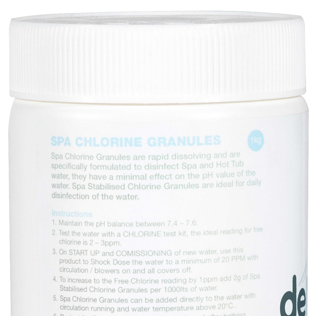 Dellonda 1kg Chlorine Granules for Hot Tubs, Spas & Swimming Pools - DL50