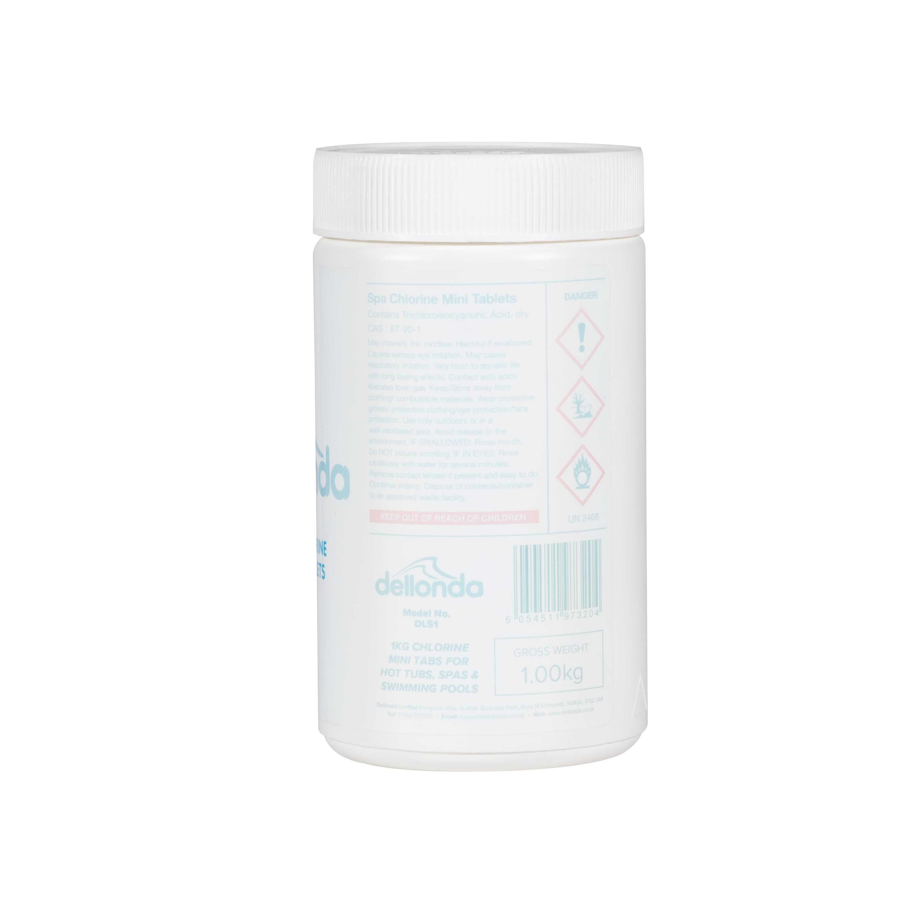 Dellonda 1kg Chlorine Mini Tabs for Hot Tubs, Spas & Swimming Pools - DL51