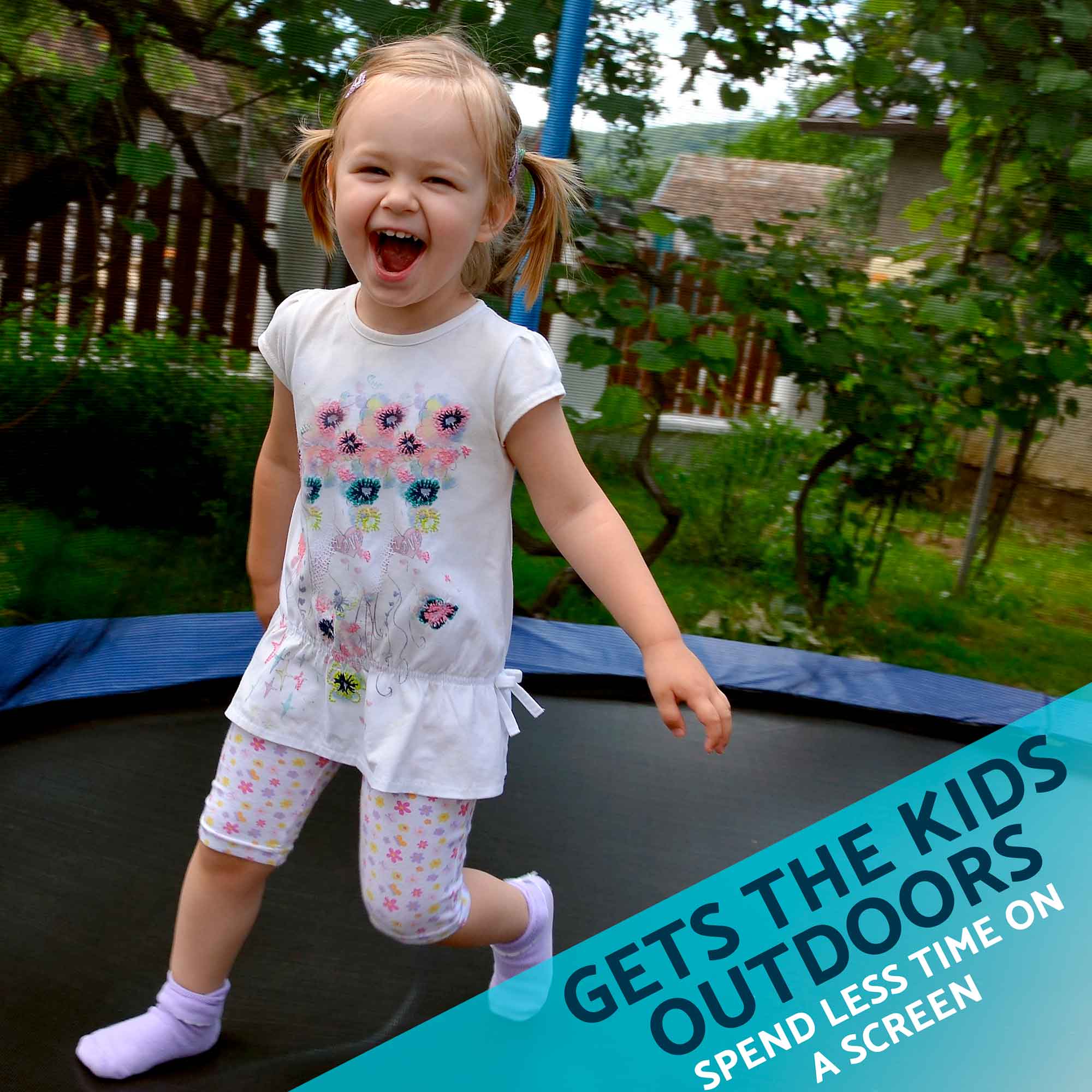 10ft Heavy-Duty Outdoor Trampoline for Kids with Safety Enclosure Net, Includes Anchor Kit & Ladder - DL94