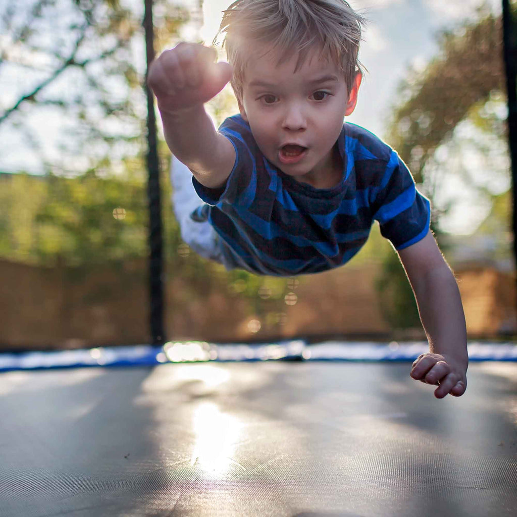 10ft Heavy-Duty Outdoor Trampoline for Kids with Safety Enclosure Net, Includes Anchor Kit & Ladder - DL94