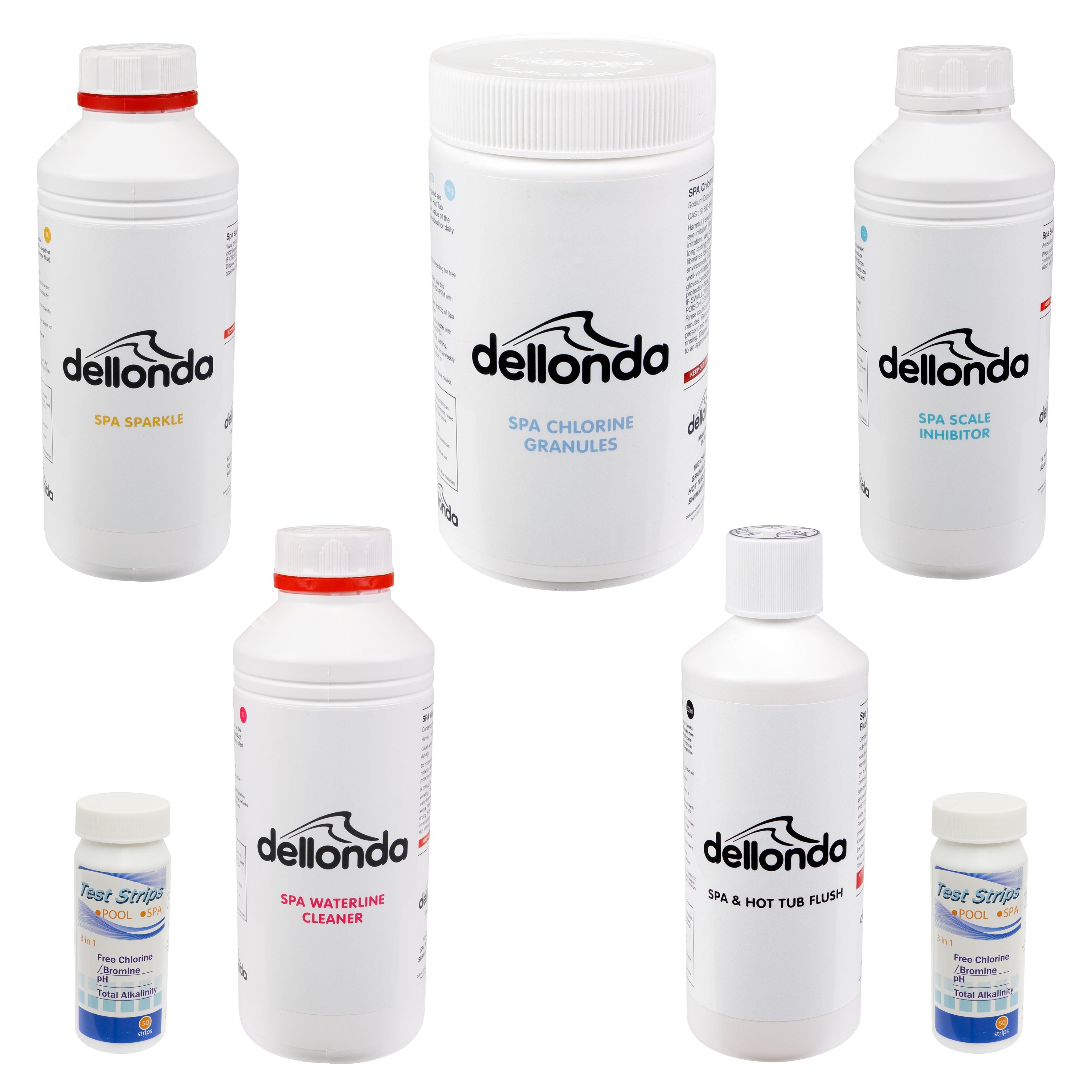 Hot Tub/Spa Master Kit 6 Chemicals & Test Strips - DL87