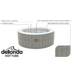 2-4 Person Inflatable Hot Tub Spa with Smart Pump - Rattan Effect - DL90