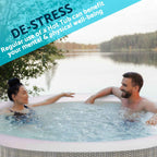 4-6 Person Inflatable Hot Tub Spa Starter Kit with Smart Pump - Rattan Effect - DL101