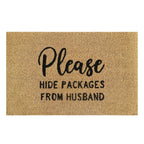 Doormat 60cm x 40cm - 'Please Hide Packages From Husband'