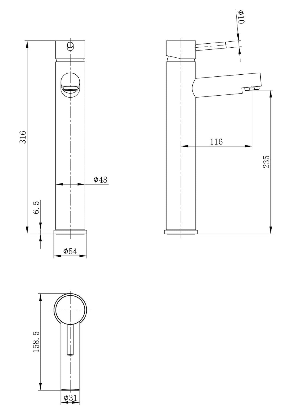 Delta Tall Basin Mixer Tap - Chrome