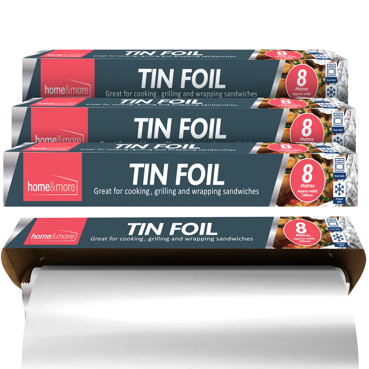 Tin Foil 8m x 29cm Non-Stick Aluminium | Wrapping BBQ | 12 Pack