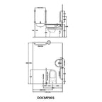 Puro Doc M Pack Close Couped Toilet With 5 x Grab Rails, Mixer Tap & Wall Mounted Basin