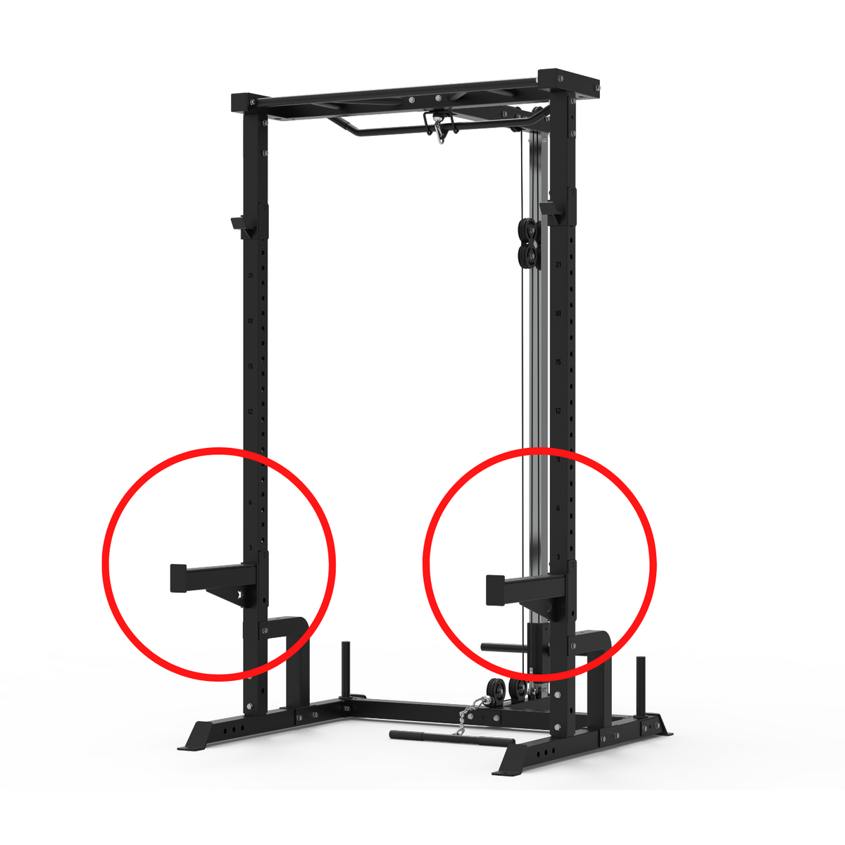 Muscle Motion Safety Spotter Arms for Valor Racks