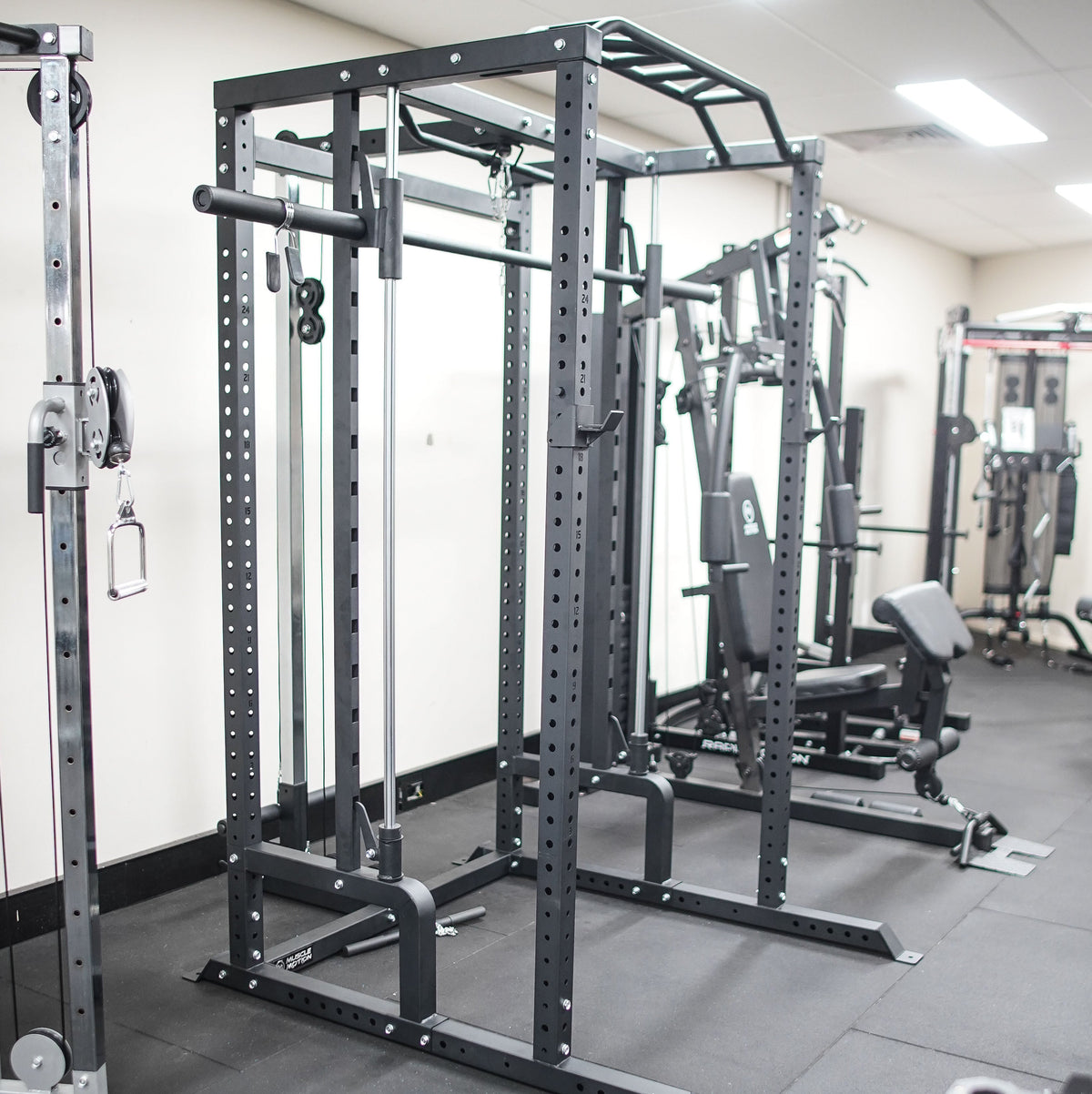 Muscle Motion Valor Power Rack with High Low Pulley and Smith Machine