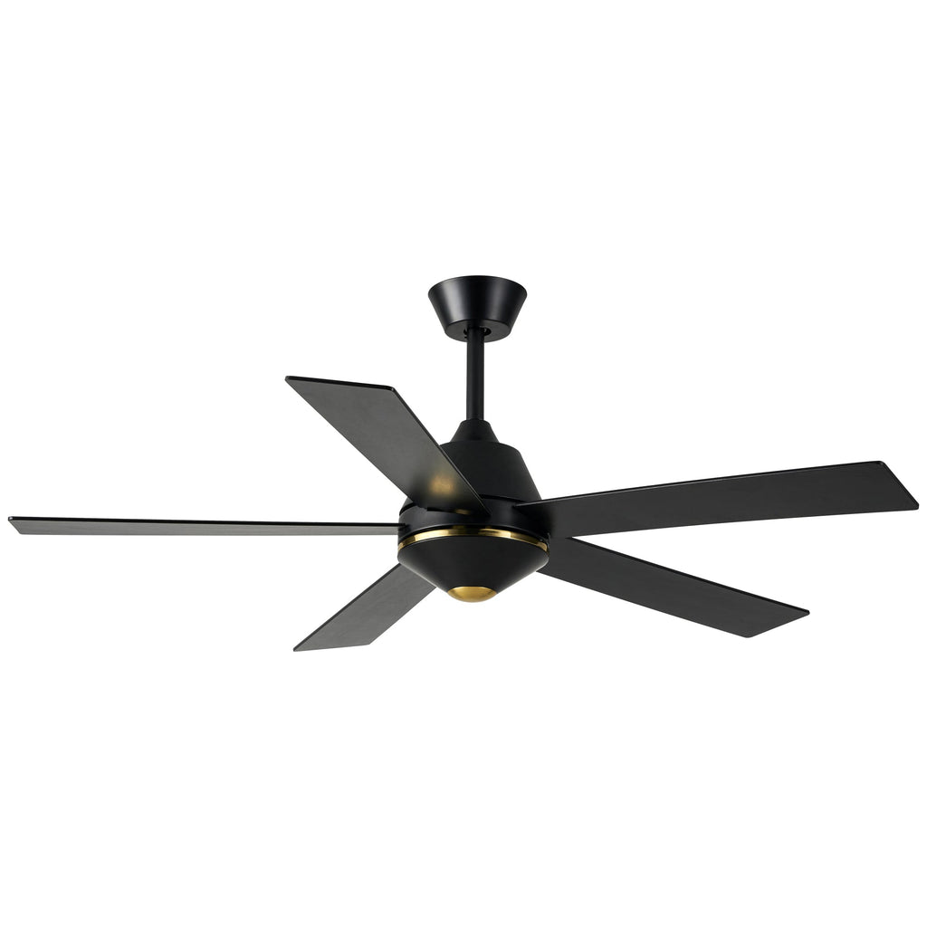 52 Inch Black Modern Ceiling Fan with Remote Control, 6 Speeds DC Motor 5-Blade Reversible Ceiling Fan for Living Room