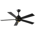 52 Inch Black Modern Ceiling Fan with Remote Control, 6 Speeds DC Motor 5-Blade Reversible Ceiling Fan for Living Room