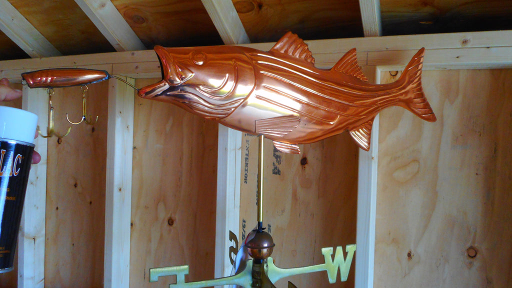 BASS WITH LURE WEATHERVANE