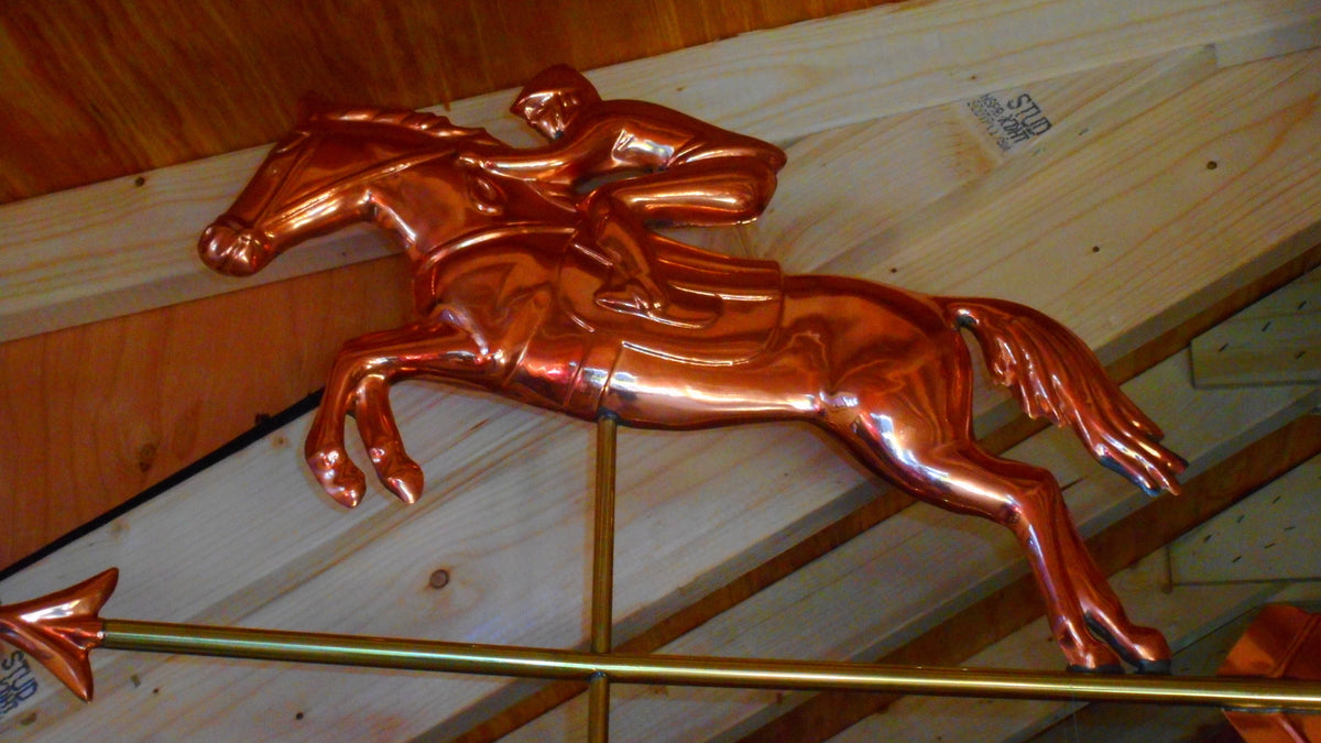 JUMPING HORSE & RIDER WEATHERVANE