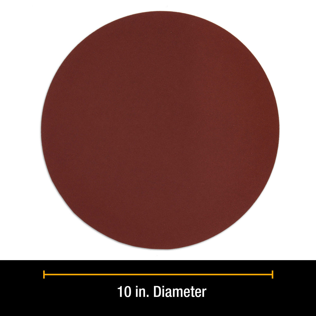 Premium 10" PSA Sanding Discs - 150 Grit (Box of 8) - Sandpaper Discs with Self Adhesive, Fast Cutting Aluminum Oxide, Drywall, Floor, Wood