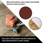 Premium 10" PSA Sanding Discs - 150 Grit (Box of 8) - Sandpaper Discs with Self Adhesive, Fast Cutting Aluminum Oxide, Drywall, Floor, Wood