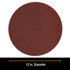 Premium 12" PSA Sanding Discs - 80 Grit (Box of 5) - Sandpaper Discs with Self Adhesive, Fast Cutting Aluminum Oxide, Drywall, Floor, Wood