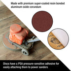 Premium 12" PSA Sanding Discs - 80 Grit (Box of 5) - Sandpaper Discs with Self Adhesive, Fast Cutting Aluminum Oxide, Drywall, Floor, Wood