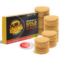 Premium - 120 Grit 1" Gold Hook & Loop Sanding Discs for DA Sanders - Box of 100 Sandpaper Finishing Discs for Automotive and Woodworking