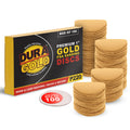 Premium - 220 Grit 1" Gold Hook & Loop Sanding Discs for DA Sanders - Box of 100 Sandpaper Finishing Discs for Automotive and Woodworking