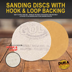 Premium - 400 Grit 1" Gold Hook & Loop Sanding Discs for DA Sanders - Box of 100 Sandpaper Finishing Discs for Automotive and Woodworking