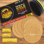 Variety Grit Pack - 2" Gold Hook & Loop Sanding Discs for DA Sanders - Box of 50