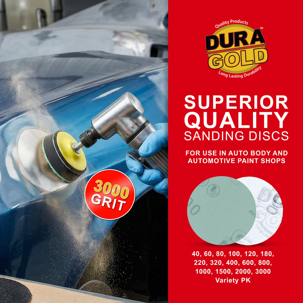 3000 Grit - 2" Gold Hook & Loop Sanding Discs for DA Sanders - Box of 30