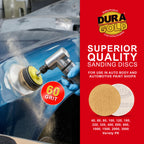 60 Grit - 2" Gold Hook & Loop Sanding Discs for DA Sanders - Box of 20