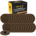 2" Diameter Surface Conditioning Discs Brown Coarse Sanding Grit (Box of 25) - R-Type Quick Change Connection - Surface Drill, Die Grinder, Strip, Grind & Remove Rust, Burrs, Paint