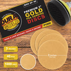 1000 Grit - 3" Gold Hook & Loop Sanding Discs for DA Sanders - Box of 40