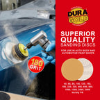 180 Grit - 3" Gold Hook & Loop Sanding Discs for DA Sanders - Box of 30