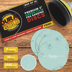 2000 Grit - 3" Gold Hook & Loop Sanding Discs for DA Sanders - Box of 30