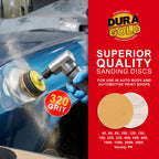 320 Grit - 3" Gold Hook & Loop Sanding Discs for DA Sanders - Box of 30