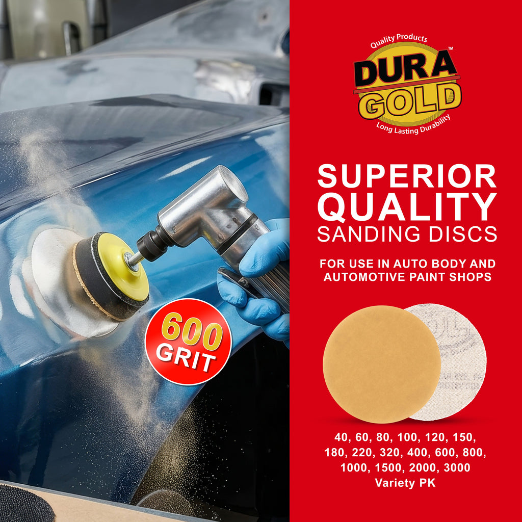 600 Grit - 3" Gold Hook & Loop Sanding Discs for DA Sanders - Box of 40