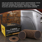 3" Diameter Surface Conditioning Discs Brown Coarse Sanding Grit (Box of 25) - R-Type Quick Change - Surface Drill, Die Grinder, Strip, Grind & Remove Rust, Burrs, Paint