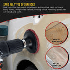 3" Diameter Surface Conditioning Discs Maroon Medium Sanding Grit (Box of 25) - R-Type Quick Change - Surface Prep Grind Remove Rust, Strip Paint, For Drill, Die Grinder