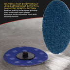3 Inch Grinding Discs, 36 Grit (25 Disc Set) with R-Type Adapter & Backing Pad - Quick Change Zirconia Coarse Cut Sanding Discs for Auto, Wood, Metal, Rust, Oxidation, Welds