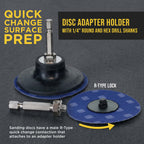3 Inch Grinding Discs, 80 Grit (25 Disc Set) with R-Type Adapter & Backing Pad - Quick Change Zirconia Coarse Cut Sanding Discs for Auto, Wood, Metal, Rust, Oxidation, Welds