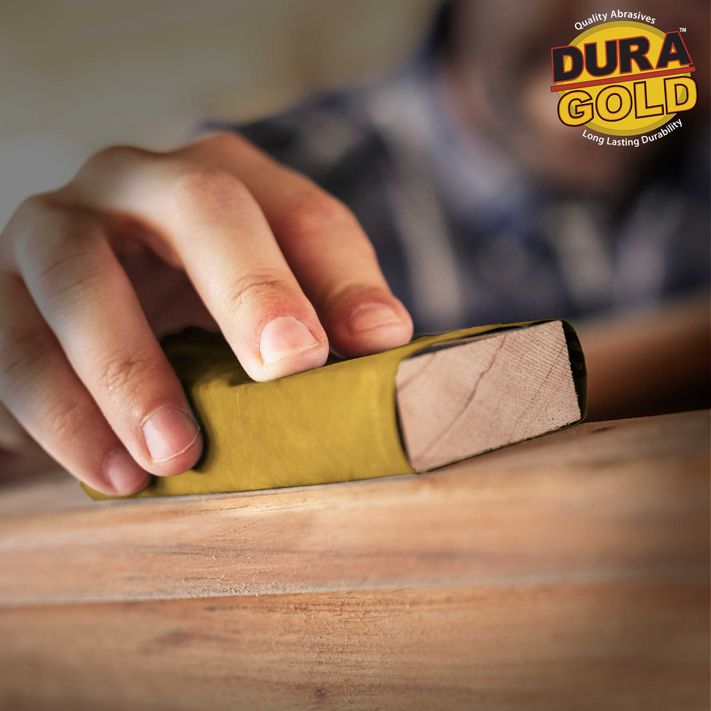 220 Grit Gold - 1/4 Sheet Plain Backing Sandpaper 5.5" x 4.5" - For Palm Sanders - Box of 400