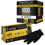 HD Black Nitrile Disposable Gloves, 10 Boxes of 100, Size X-Large, 6 Mil - Latex Free, Powder Free, Textured Grip, Food Safe