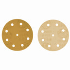 400 Grit - 5" Gold DA Sanding Discs - 9-Hole Pattern Hook and Loop - Box of 50