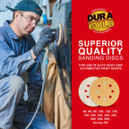 Variety Grit Pack - 5" Gold DA Sanding Discs - 8-Hole Pattern Hook and Loop - 10 each of Grit (60, 80, 120, 220, 320) - Box of 50