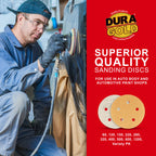 280 Grit - 5" Gold DA Sanding Discs - 5-Hole Pattern Hook and Loop - Box of 50