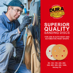 320 Grit - 5" Gold DA Sanding Discs - 5-Hole Pattern Hook and Loop - Box of 50
