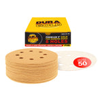100 Grit - 5" Gold DA Sanding Discs - 8-Hole Pattern Hook and Loop - Box of 50