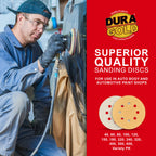 120 Grit - 5" Gold DA Sanding Discs - 8-Hole Pattern Hook and Loop - Box of 50