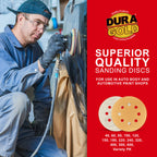 180 Grit - 5" Gold DA Sanding Discs - 8-Hole Pattern Hook and Loop - Box of 50