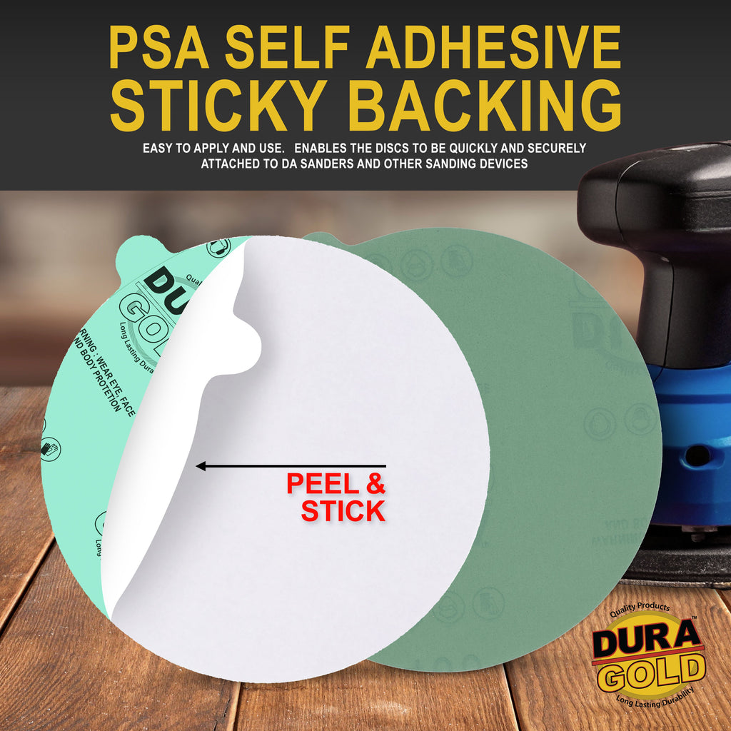 1500 Grit - 5" Green Film - PSA Self Adhesive Stickyback Sanding Discs for DA Sanders - Box of 50