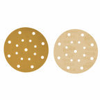 220 Grit - 6" Gold Sanding Discs - 17-Hole Pattern Hook and Loop for DA Sander - Box of 50